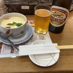 市場ずし - 茶碗蒸し620円、ビール650円