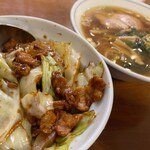 新香飯店 - 今回オーダーの”キャベツミソ炒め丼＊ラーメン”