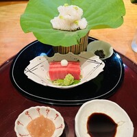 川越 - 鱧湯引き、中トロ刺身