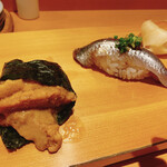 鮨 うみから - うに、倒しちゃった。