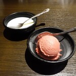 Yakiniku Okuu - アイス、杏仁豆腐