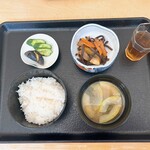 農家レストラン サフォーク白神 - ホゲット定食(お漬物 煮物 ごはん お味噌汁 冷たい麦茶)