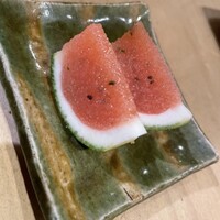 焼き鳥 平良 - 明太子の皮にゆず