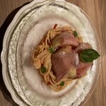 洋食&ワイン イル カトラ グリル - 桃と生ハムの冷製パスタ