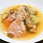 かんざ - 枝豆豆腐揚げ出し 鴨 ナメコ ネギ 鰹節