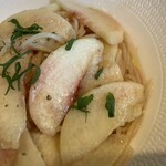 リストランテ プレーゴ - 写真で伝わるかな、、ピンクの桃に、ソースもピンク。