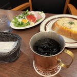 星乃珈琲店 - ハムチーズ トースト サラダ アイスコーヒー