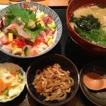 日本海庄や - バラちらし丼&うどんセット¥800
