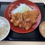 かつや - ロースカツ&から揚げ定食　¥800