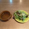 BHM’S cafe - ●サーモンとほうれん草の明太クリームパスタ  1,350円
のスープとサラダ