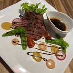 Tagliata made with Hida beef rump from Gifu Prefecture