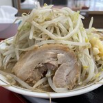 ラーメン もっけだの - 『朝食セット(ラーメン)+あぶら飯』の『ハーフラーメンニンニク野菜マシマシ』
