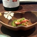 お通し　ゴーヤとカニの和え物