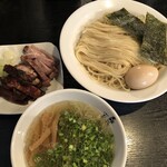 支那ソバ 小むろ - つけソバ（塩）980円＋味玉120円＋刻み叉焼150円　計1250円