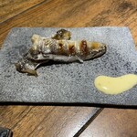 酢めしゆう - 目光の一夜干し　ソースはもずく酢とマヨだったかな　真似してみたい