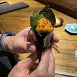 酢めしゆう - うにと海ぶどう手巻き寿司　食べてください
