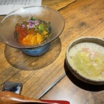 酢めしゆう - 糸南瓜のおひたし　夏野菜の土佐酢ジュレ　芸術的