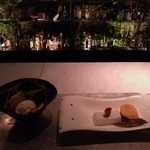 強羅天翠 - 足湯BARに移動して・・・御甘：チーズのアイスと牛乳カン？