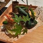 Japanese cuisine Kasuke - 팔순. 옥수수 갈아낸 것, 막스시, 장어알, 여름 사슴 등