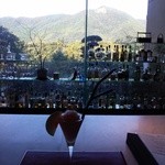 強羅天翠 - ウェルカムドリンク：足湯BARから見た昼の風景