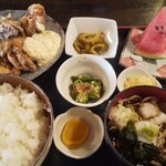 うぶかた - から揚げ定食￥980+(ごはん大盛り￥110)