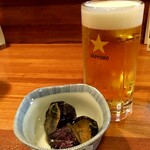 Yakitori Dubora - お通しと生ビール