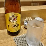 Teuchi Soba Ooishi - 瓶ビール_エビス(中瓶)