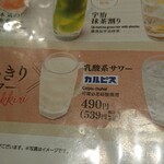 Hananomai - 飲み物は乳酸系サワーカルピスを注文しました。