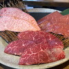 炭火焼肉 日本橋イタダキ - 【本日の三種盛  中ロース・上モモ・マルカワ】