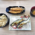 大瀬観光やな - 梅定食(＋400円で鮎めし変更.ver)