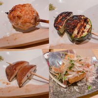 地葉はなれ - つくね、ズッキーニ、しいたけ、厚揚げ