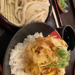 Iyoseimen - ざるうどん ＋ご飯とかき揚げで タレかけて かき揚げ丼だよん(笑)(笑)
                        