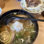 里のうどん - 柚子うどんと半バラ丼