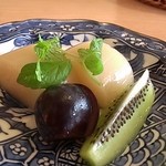 札幌 なだ万雅殿 - デザート：洋梨のようかん