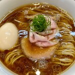 らぁ麺 せんいち - 味玉醤油らぁ麺 麺・スープ大盛り