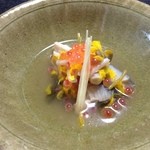 ふじ木 - シメサバの菊花あえ