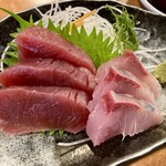 丸源 新店 - 「刺身２点盛」600円也。税込。