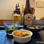 Teishoku To Horoyoi Shouga Yakiya - 赤星 瓶ビールと三種の小鉢