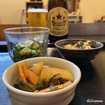 Teishoku To Horoyoi Shouga Yakiya - 赤星 瓶ビールと三種の小鉢