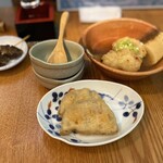 和食彩 おか田 - 
手前:からし蓮根300、右上:ハモと長茄子の煮おろし600
