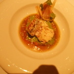 ラ・ベ - 甘鯛のうろこ焼き　セロリのモワロー　海老ブイヨン