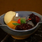 らい亭 - クリームみつまめ。