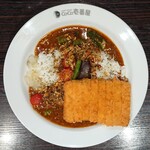 Koko Ichi Banya - サマベジン!!チキンと夏ベジのスパイスカレー¥980＊2辛 +¥44＊パリパリ地鶏チキンカツ ¥326