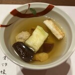 やす多” - 穴子と車海老の鍋風仕立て