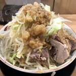 豚山 - ミニラーメン(850円) 野菜マシマシ・アブラ