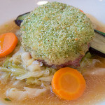 デザミ - もち豚の塩漬けミンチ ジャガイモのせパン粉焼き