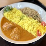 カフェギャラリー 杏仁 - バターチキン＆南インドのキーマ　1300円