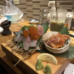 貝と魚と炉ばたのバンビ - 貝と刺身盛