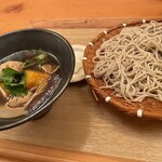 手打ちそば 石月 - 涼野菜とかもつくねのつけ汁蕎麦屋