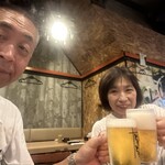 焼き鳥居酒屋とりとり - キンキンの生ビールありがたや〜申し訳ないけど奥さまはノンアルビール